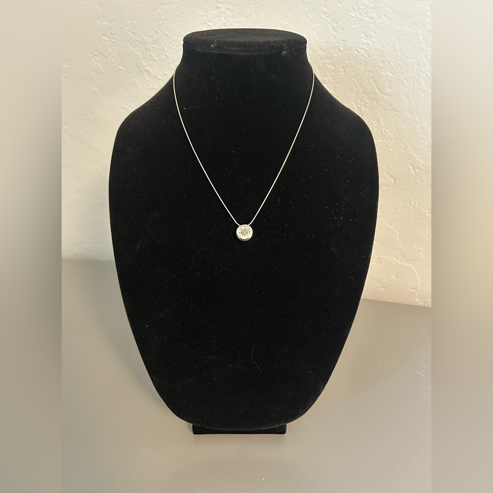 Elegant Silver Pendant Necklace with CZ stone